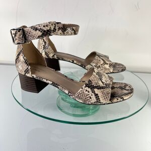 Clarks Collection Elisa Dedra Dress Sandals Snake Print Leather ankle